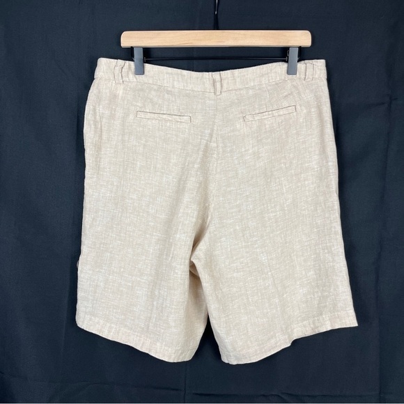 Womens Tailored 100% Linen Bermuda Trouser Shorts Natural Size 10 Jones New York - Picture 2 of 13